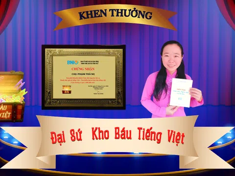 Đại sứ Kho báu Tiếng Việt Phạm Trà Mị, sau chung kết Cuộc thi Sáng tác Thơ ca - Đánh thức Giá trị Tiếng Việt..